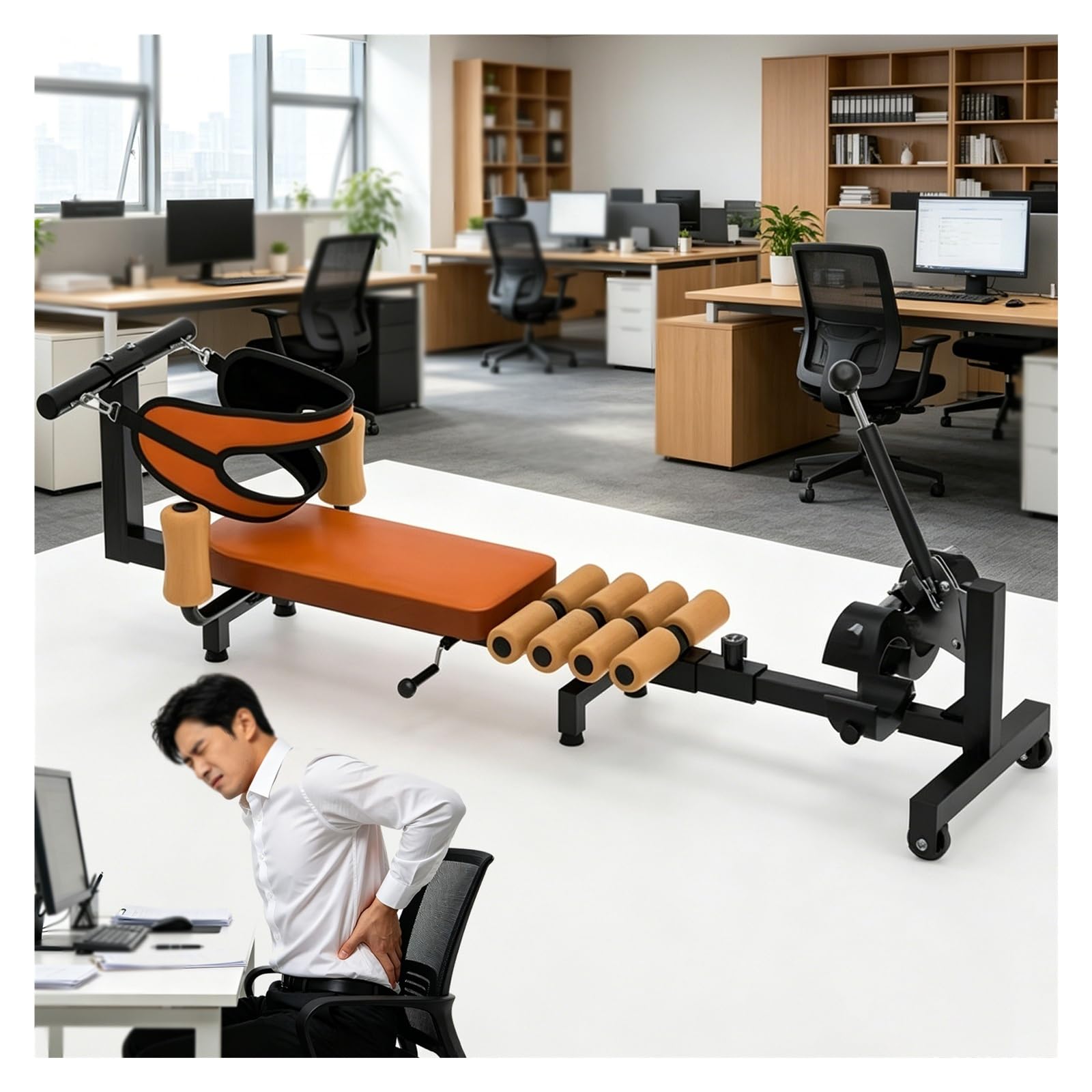 Rücken Und Nackenstreckgerät,Multifunktionale Dekompressionsbank Inversionstisch,Längenverstellbar Rückenstabilisator,130kg Tragfähigkeit,Ideal Für Massage Und Rückendehnung