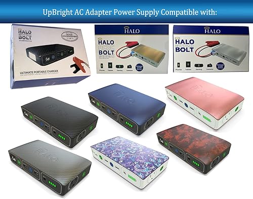 Miniatura 2 de UpBright Adaptador de CC para automóvil compatible con Halo Bolt ACDC 58830 57720 mWh 44400 HALO-1201 HO-1201 ACDC58830 Batería recargable de