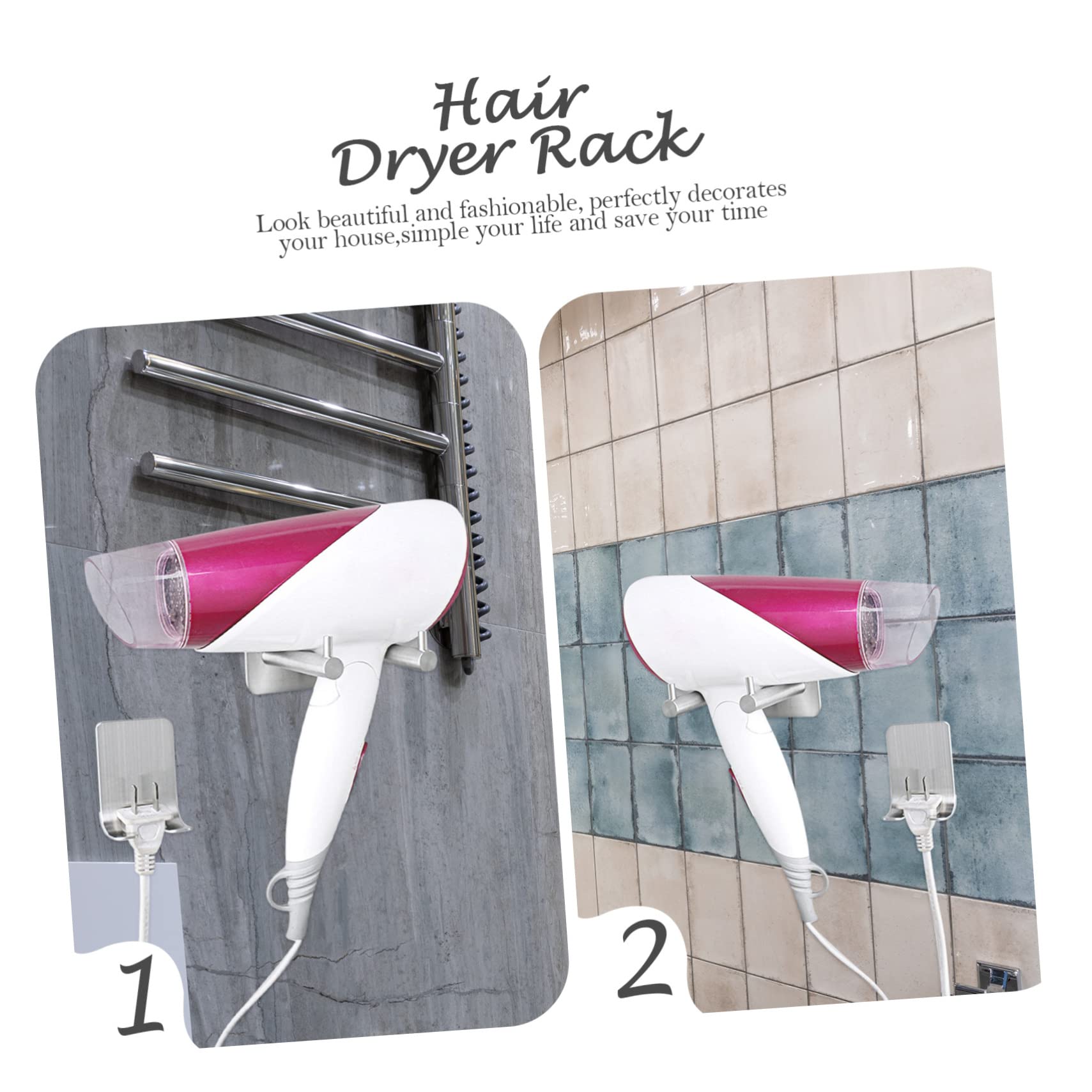 Cabilock 3sätze Haartrockner Halterung Selbstklebend Bohren Für Badezimmer Und Friseursalons Wandmontage Für Fön Und Kabel Design Wandorganisation