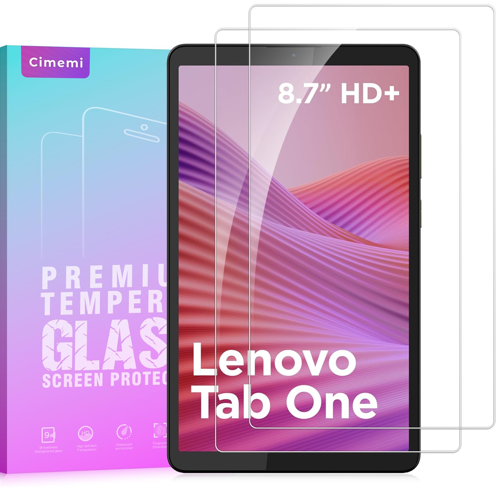 Cimemi Schutzfolie für Lenovo Tab One 8.7" 2025, Panzer Schutz Glas Folie Displayschutz, HD Klar [2 Stück]