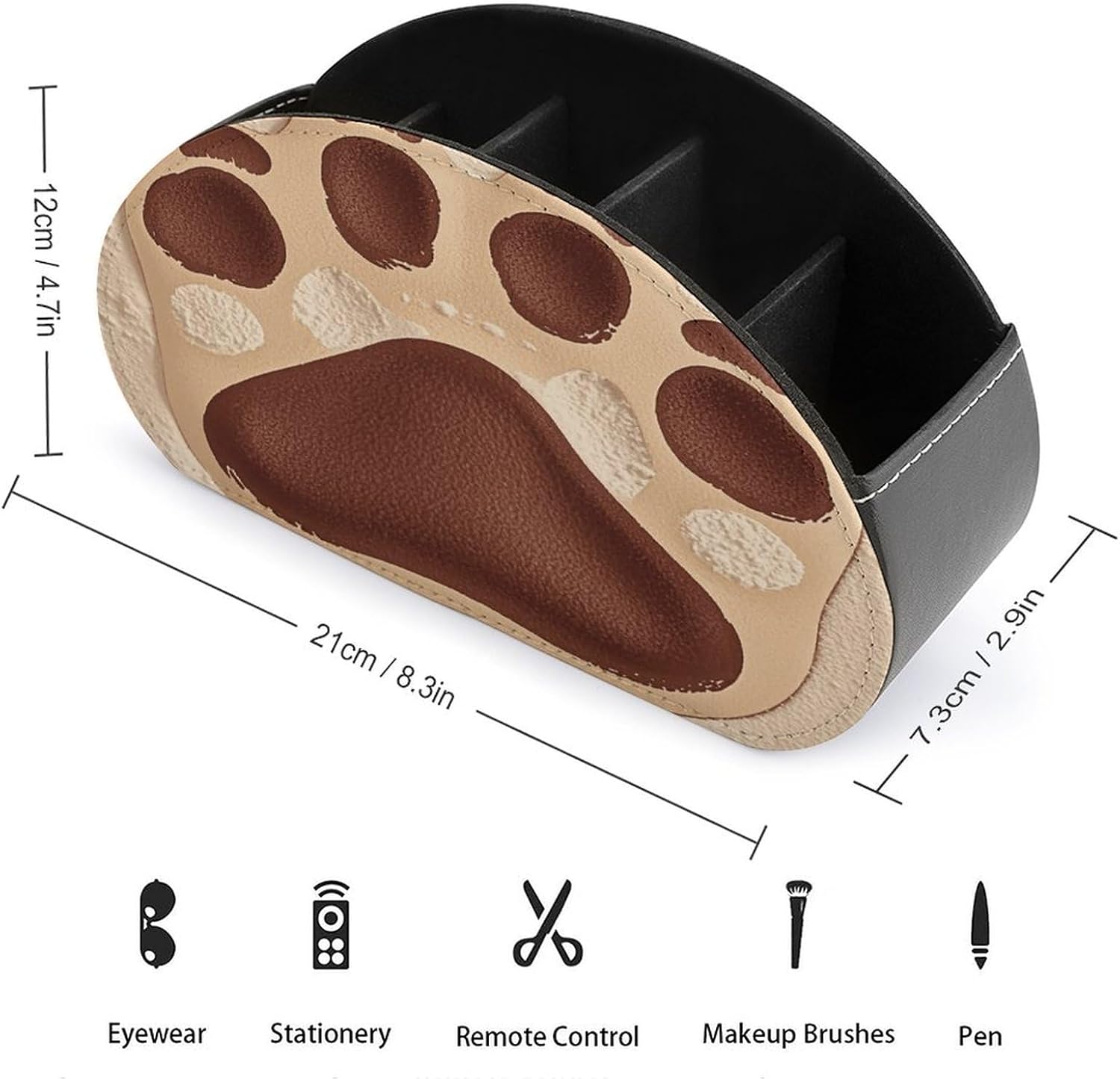 Dog Paw Print Remote Control Holder with 5 Compartments image 2