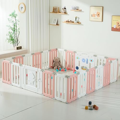 Miniatura 8 de Parque infantil para bebé, corralitos plegables para bebés y niños pequeños, corralito extra grande de 22 paneles, valla portátil de astronautas,