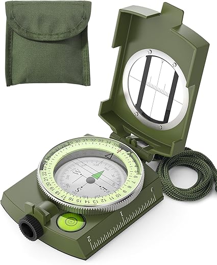 Sportneer Militär Marschkompass, Professioneller Taschenkompass Peilkompass Kompass Compass mit Tragschlaufe für Jagd Wandern und Aktivitäten…