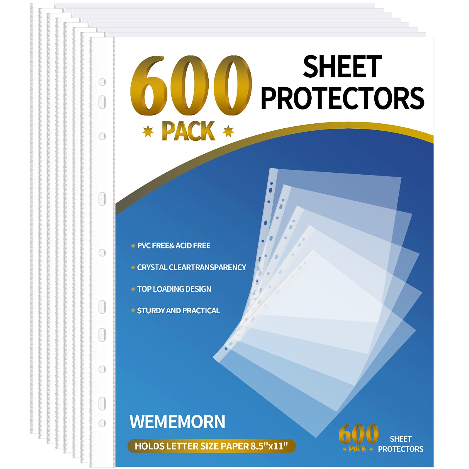 Snapklik.com : 600 Pack Sheet Protectors, Clear Page Protectors 11-Hole ...