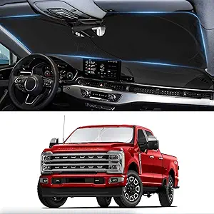 Sunshade for Ford F350 Windshield Sun Shade for Ford Super Duty F250 F450 F550 2017 2018-2024 2025 F-450 F-550 2Door 4Door Pickup Truck Accessories Front Window Shield Windshield Cover UV Sun Visor