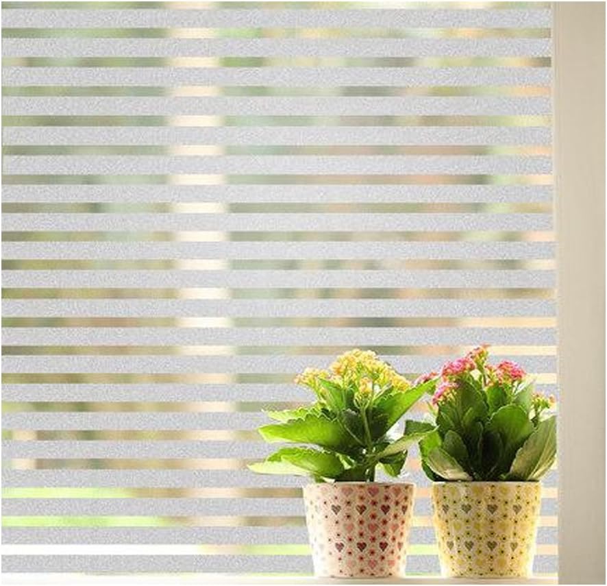 ANNIMOS Stripes Frosted Window Film Static Cling Privacy Glass Decorative Sticker 45 * 200CM