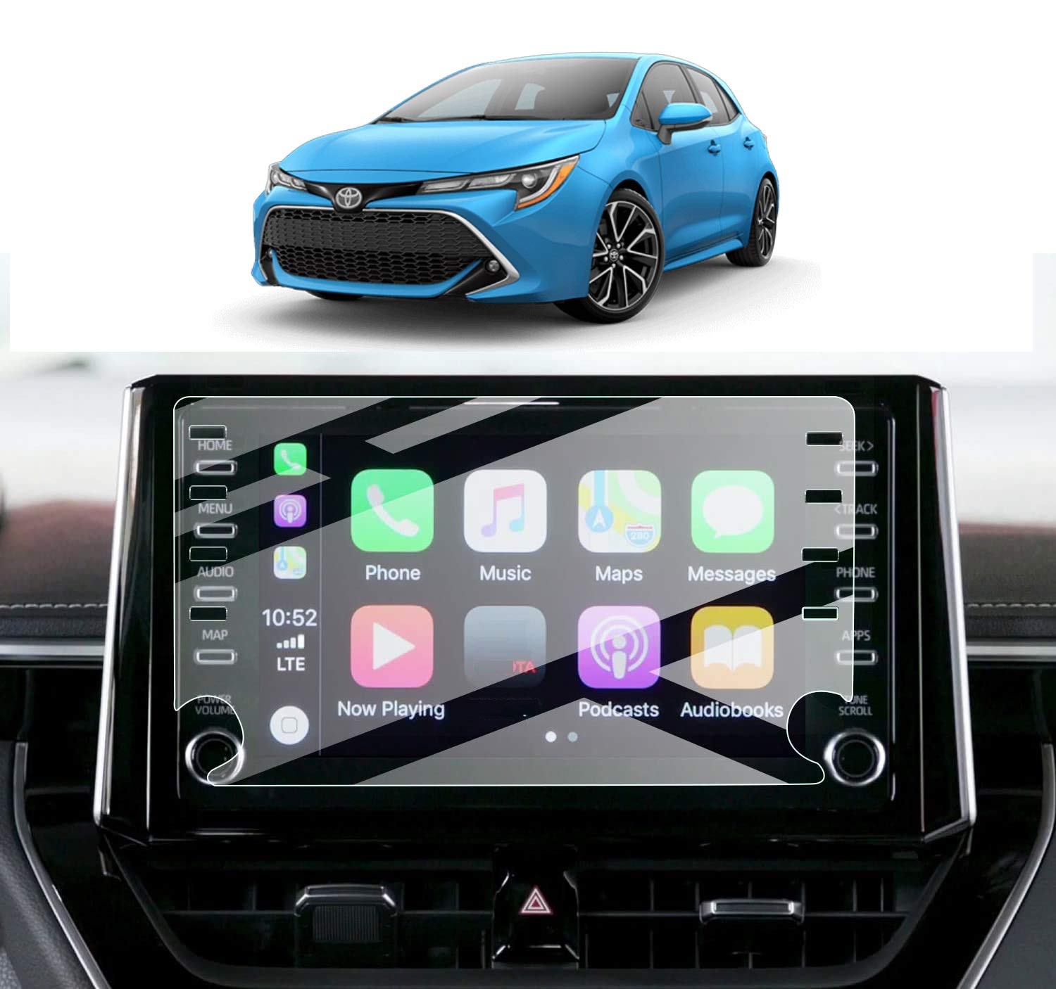 Pellicola Protettiva BIXUAN In Vetro Temperato Per Toyota Corolla 2019-2021 (berlina E Hatchback), Per Schermo Navigazione, Durezza 9H, Kit Installazione - 2