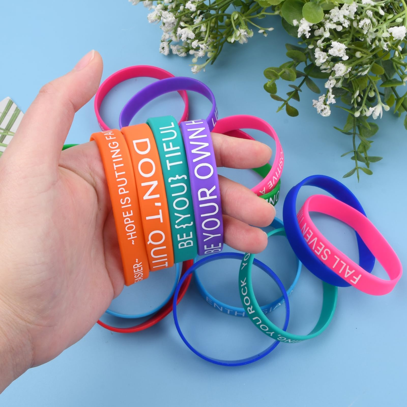 25 Braccialetti In Silicone Gialli - Elastici Da 8 Pollici Per Eventi, Squadre E Feste, Uomo E Donna - Foto 9