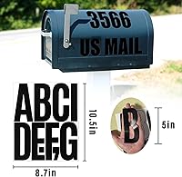 Vista 2 de 300 piezas de 30 hojas de calcomanías de letras, vinilo autoadhesivo, impermeables, números de buzón, calcomanías de números del alfabeto