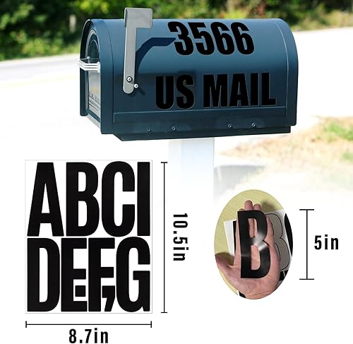 Miniatura 2 de 300 piezas de 30 hojas de calcomanías de letras, vinilo autoadhesivo, impermeables, para buzones, calcomanías de números del alfabeto para buzón,