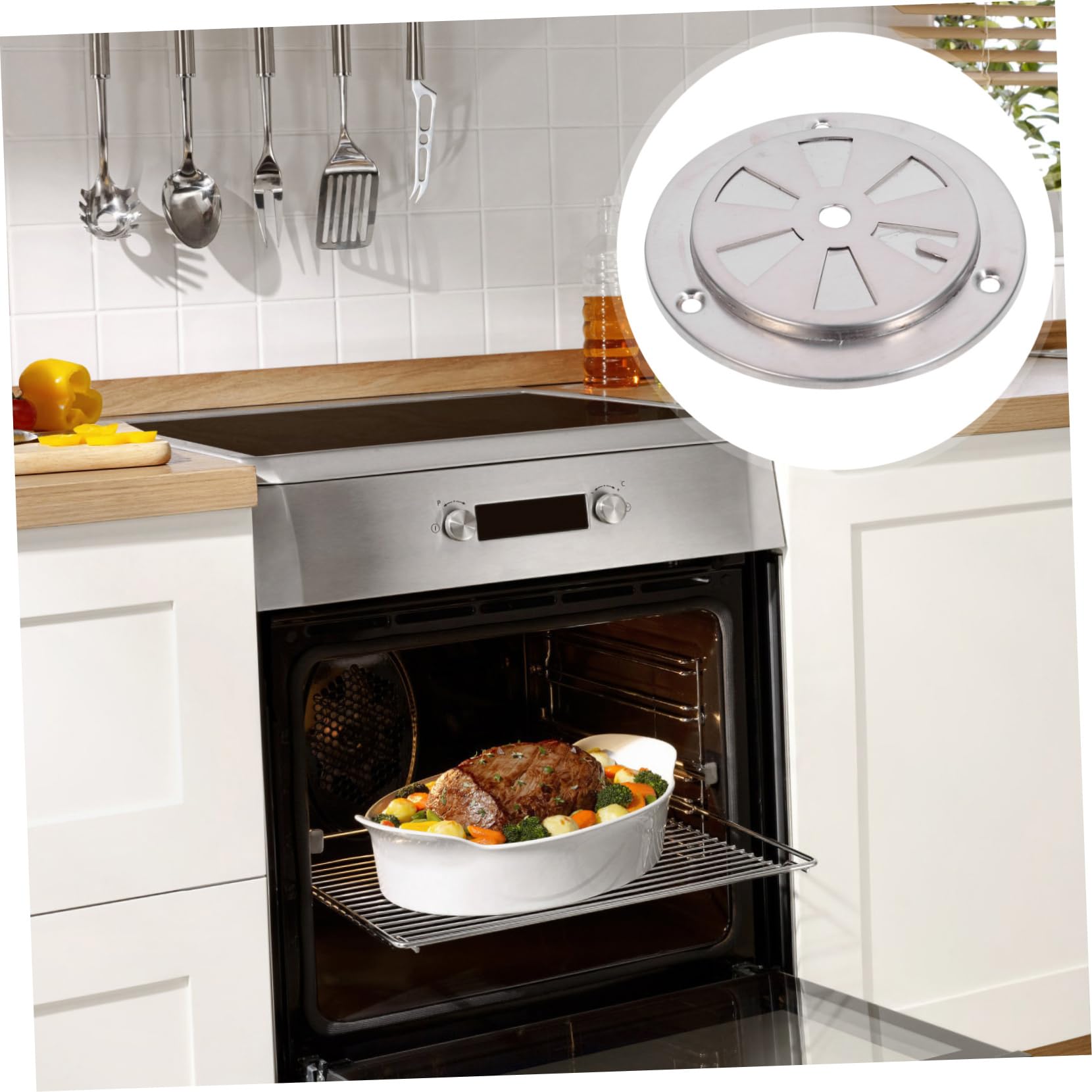Uonlytech 3 Juegos Ventilación Del Horno Rejilla Ventilacion Rejillas Para Ventilacion Orificio De Disipación De Calor Ventilación De La Rejilla Del Conducto Repuesto Silver 2 Piezas * 3