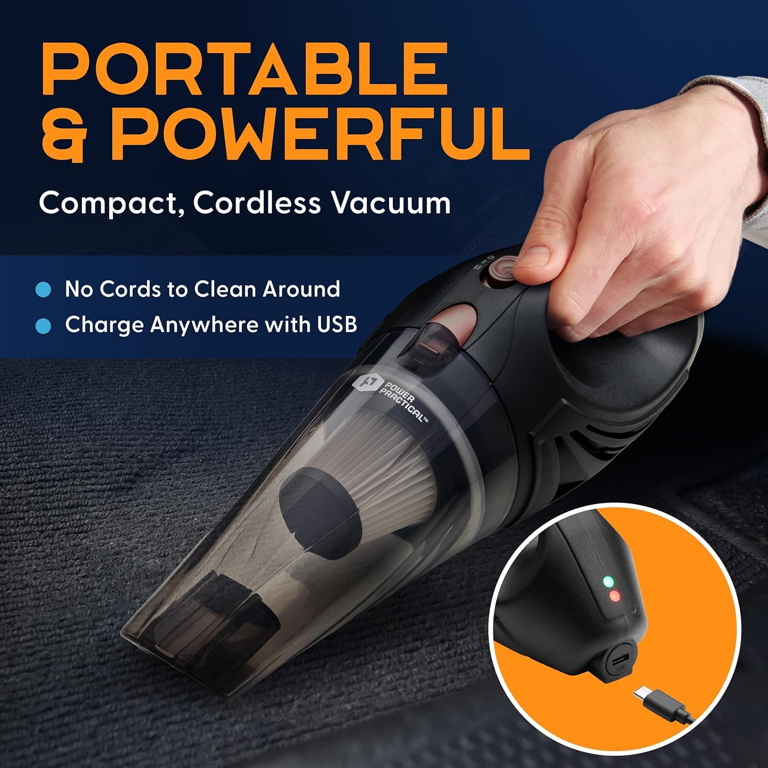 Power Practical Handheld Cordless Vacuum - Key Features