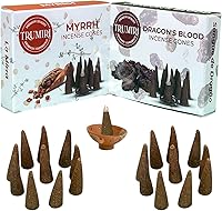 Vista 59 de TRUMIRI Incense Cones - Combo Pack of 20 Cone Incense - 10 Nag Champa + 10 Palo Santo - Insence Cones - Incense Cones Scented - Cone Incense Scents