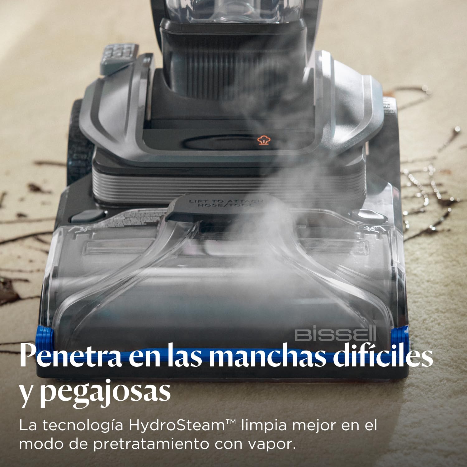 BISSELL Revolution HydroSteam Aspiradora de Agua Tapicería, Lava Aspiradora con Pantalla LED, Maquina Limpiar Tapicerías con Tecnología HydroSteam, Limpiador a Vapor, Potente Motor de 1300W, 3670N