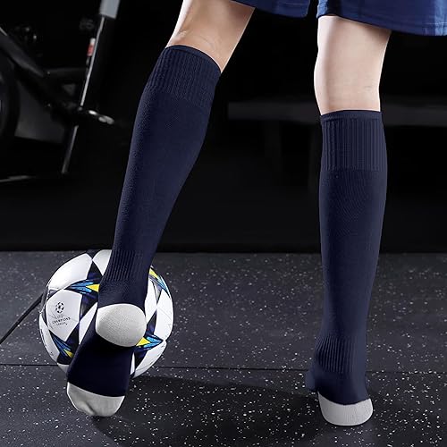 Vista 6 de GRAPMKTG 3 pares de calcetines de fútbol de fútbol para jóvenes, calcetines de béisbol y sóftbol para mujeres y hombres y niñas