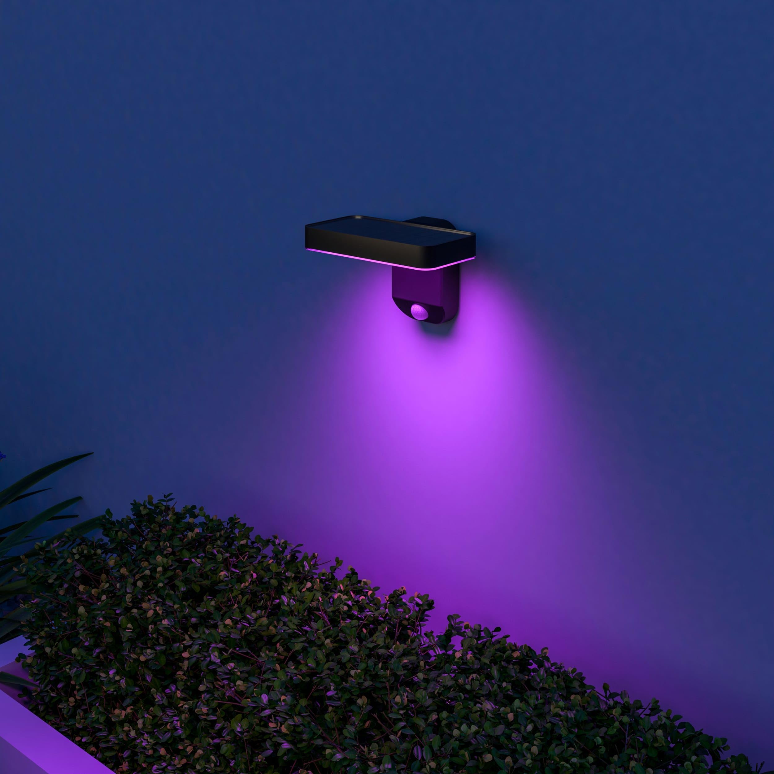 CALEX Smart Outdoor Solar LED Wandleuchte, 2er Pack, integriertes LED-Modul, wasserdicht, App- & Sprachsteuerung, Schwarz