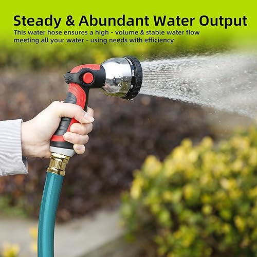 Miniatura 4 de Worth Manguera de jardín verde larga de 58 pulgadas x 50 pies, sin torceduras, sin fugas, accesorios machohembra, tubo de agua resistente, duradero,