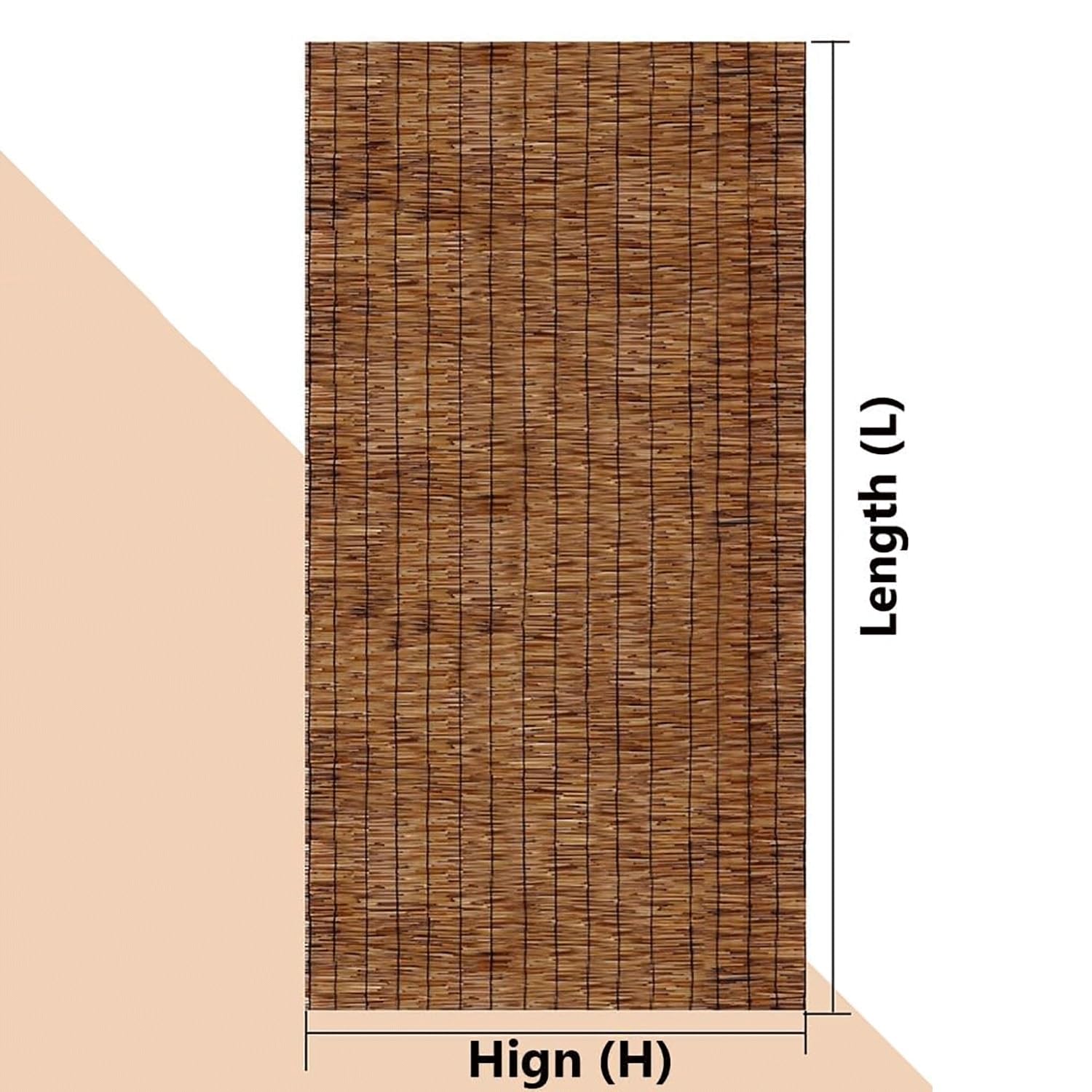 Naturalny ekran zasłaniający płot z trzciny, 1 sztuka (bezprzewodowy)(4xL6.6ft/122x200cm)