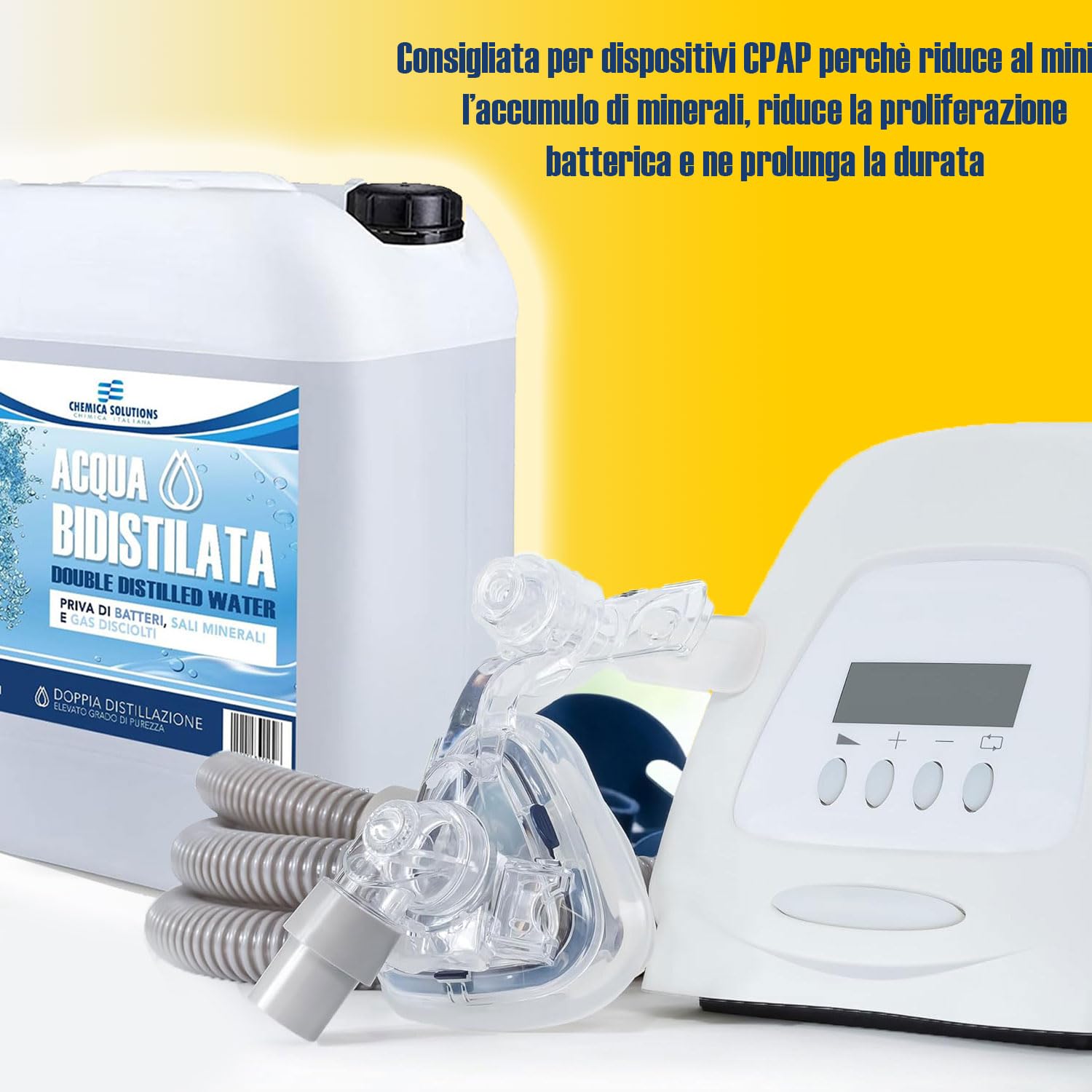 Agua bidestilada pura para uso industrial y clínico, 4 x 5 litros, destilada dos veces, desmineralizada, fabricada en Italia + 4 pares de guantes de regalo