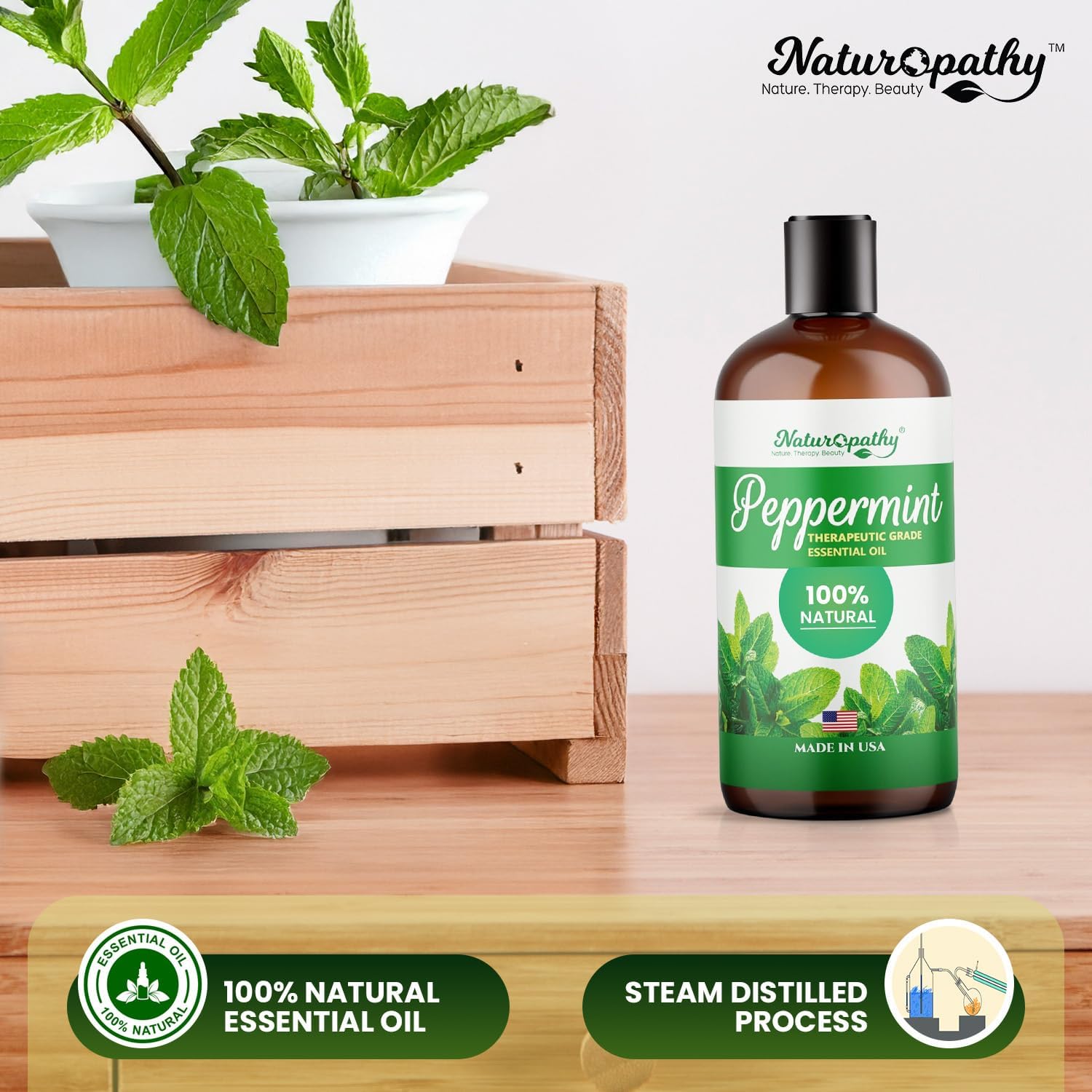 Naturopathy Peppermint Essential Oil, Therapeutic Grade, Premium Quality Perfect for Aromatherapy (16oz, Peppermint) - Image 8