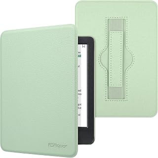 RSAquar 6" Case for Kobo Clara Colour | BW | 2E with Hand Strap, Sage | Slim Protective Shell, Auto Sleep/Wake Function, Anti‑Scratch Protection, Precise Cutouts For E‑Reader