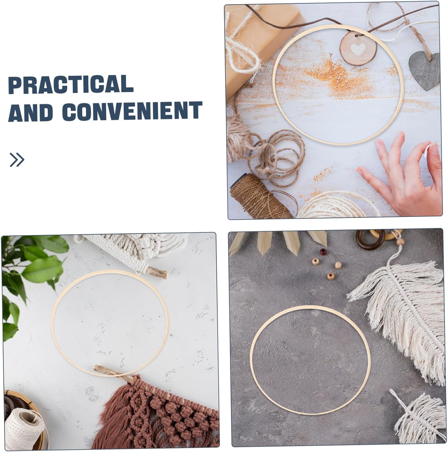 Dream Catcher Rings in Macrame Ring Round Fan Frame for Wedding Decor Craft Hoops