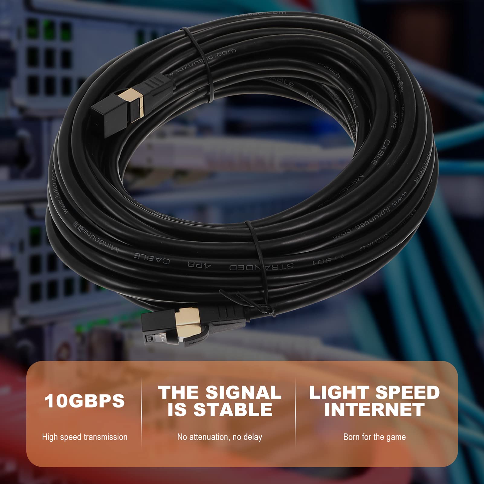 KICHOUSE 10gbps 7 Ethernet Patch Cord Network Cord for Computers Network Components Sturdy Flexible Indoor/Outdoor Use