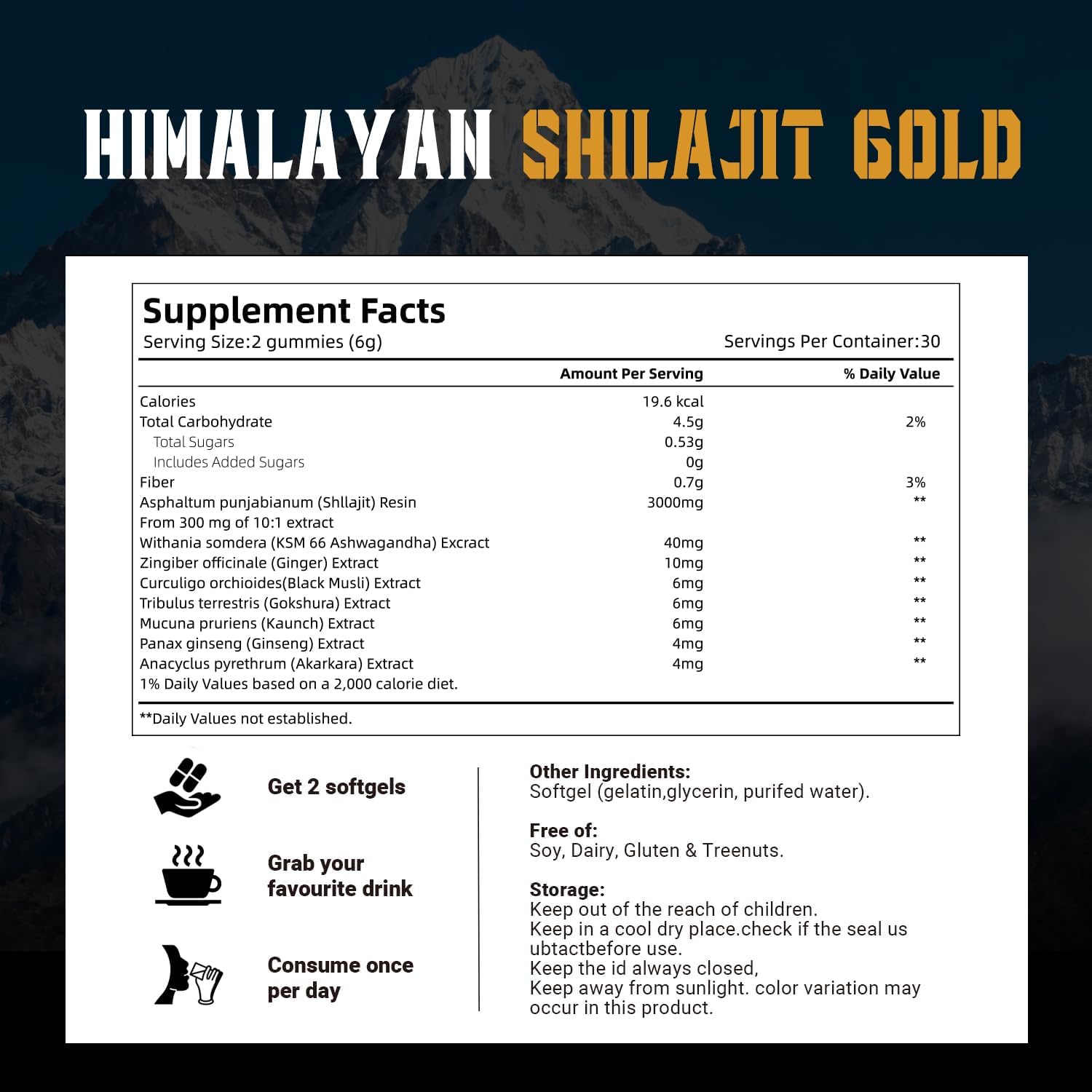 J-PRQ Himalayan Shilajit Gummies, Shilajit Gummies for Men & Women with Ashwagandha | Gokshura | 85+ Minerals, 100% Natural, 60 Gummies - Image 4