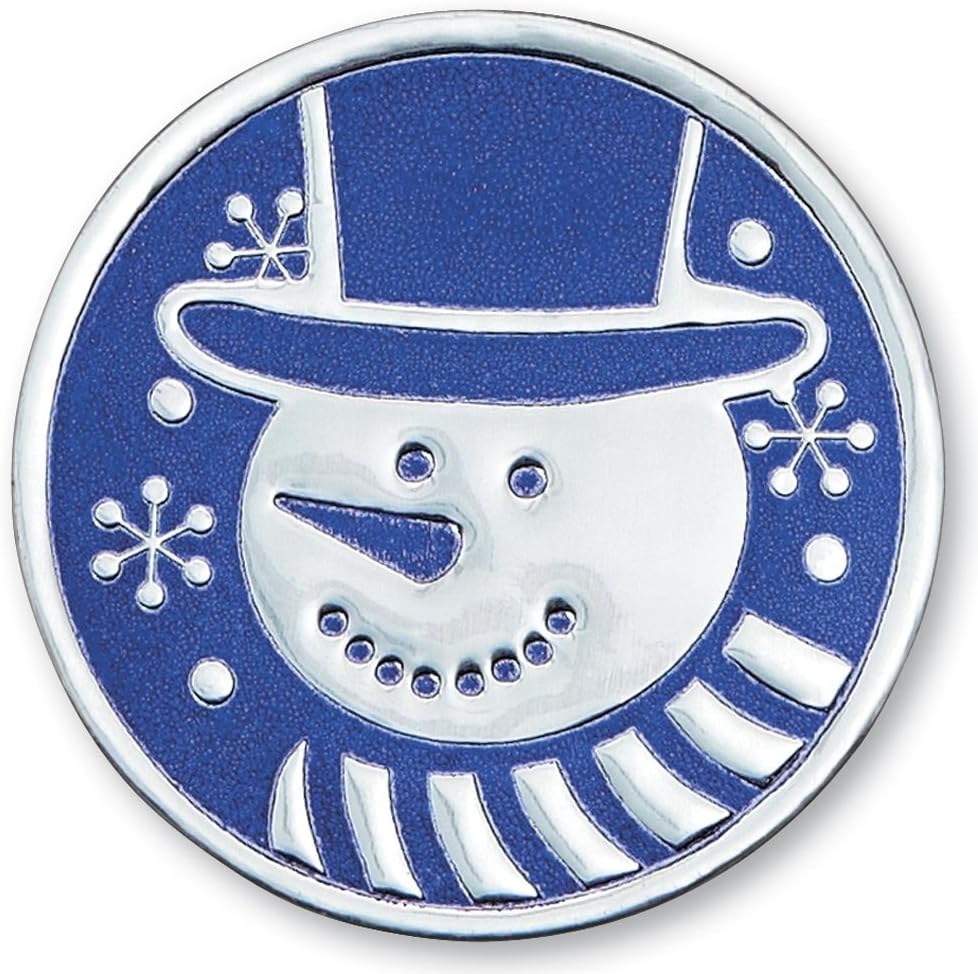 Blue and White Smiling Snowman Foil Seals, 48 Count