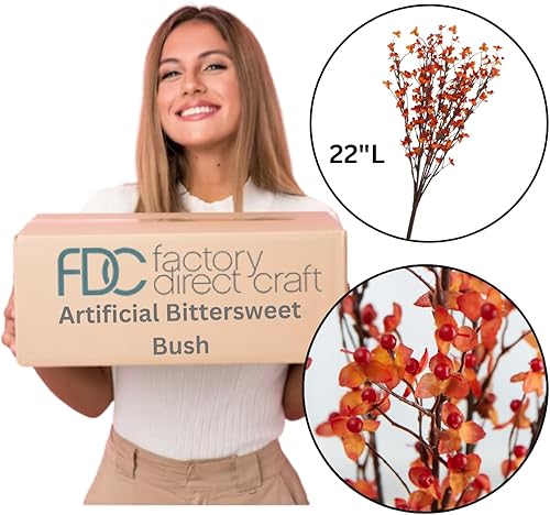 Factory Direct Craft Arbusto artificial agridulce para decoración de otoño y arreglos de centro de mesa de Acción de Gracias (22 pulgadas de alto)