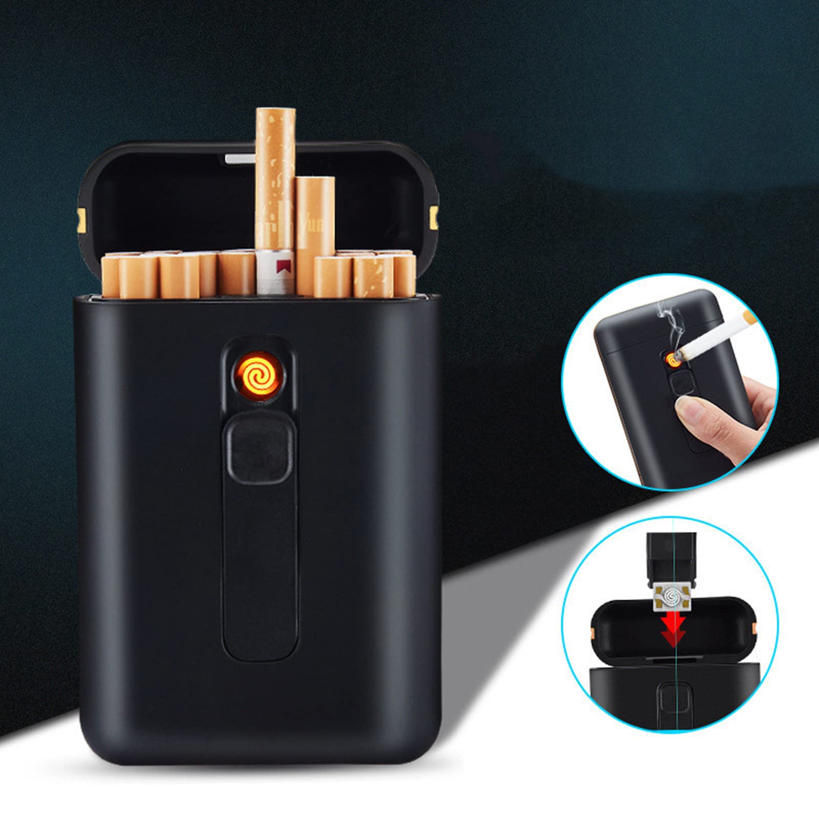 Étui à cigarettes électronique unisexe, contenant 20 cigarettes épaisses,  interface USB, étanche à l'humidité et à l'eau, 2 pièces,Green : Amazon.fr:  