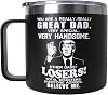 LEIOH Fathers Day Dad Gifts from Daughter Son,Christmas Birthday Gifts for Step Dads Father in Law Him Bonus Daddy,Gift for Men Papa Grandpa Uncle Stepdad,14 oz Black Tumbler Mug