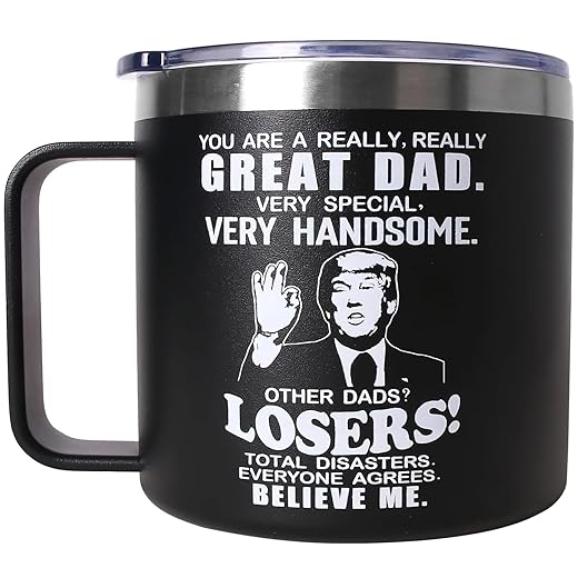 Fathers Day Dad Gifts from Daughter Son,Dad Gifts,Fathers Day Birthday Gifts for Dad Step Dad Father in Law Him Bonus Dad Daddy,Gift for Men Papa Grandpa Uncle Stepdad,14 oz Black Tumbler Mug