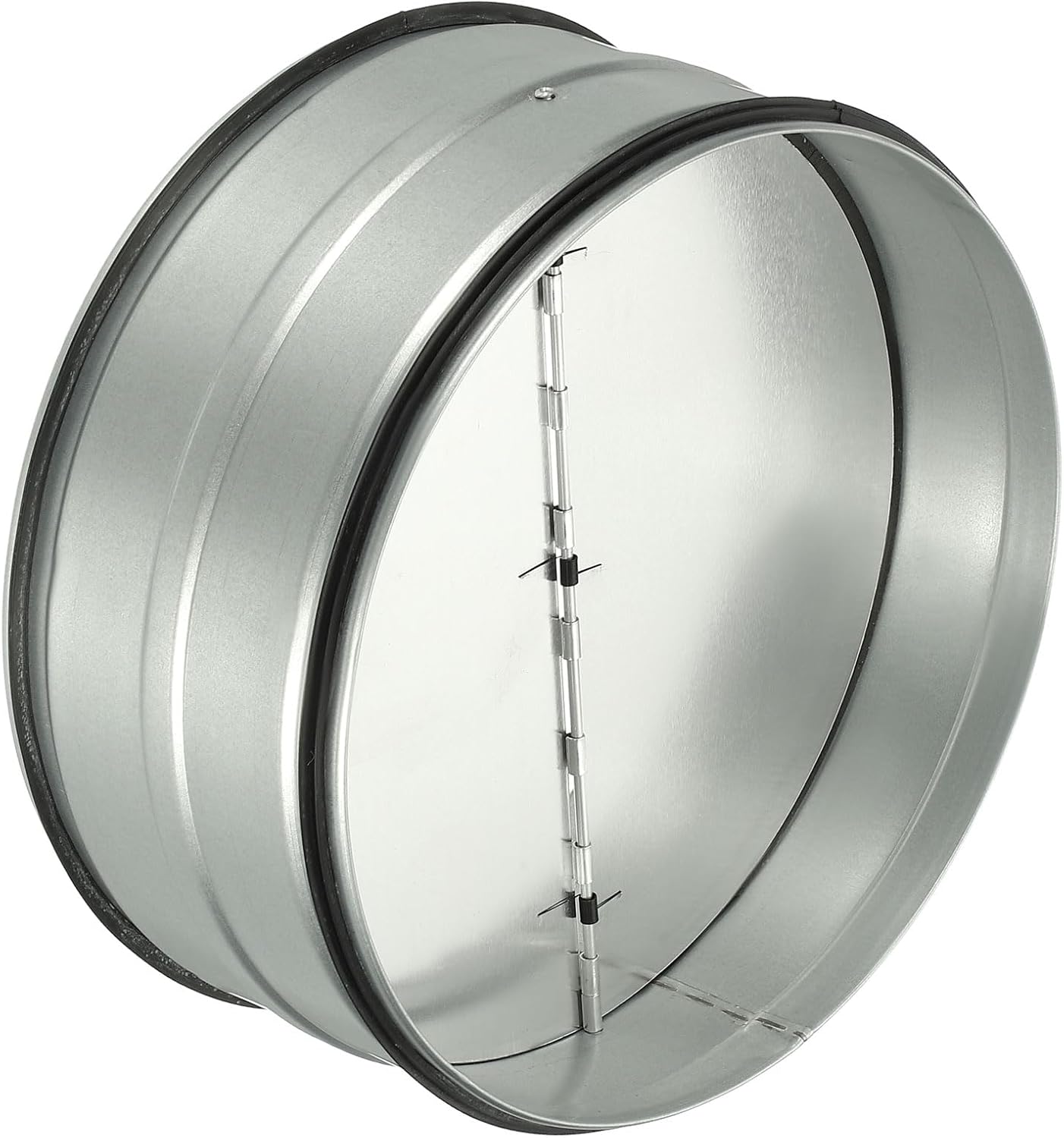 YOKIVE 6-inch HVAC Backdraft Damper, One-Way Airflow Duct Draft Stopper with Spring-Loaded Folding Blades Inline Fan Vent, Great for Range Hoods Air Ventilation System (Silver Tone)