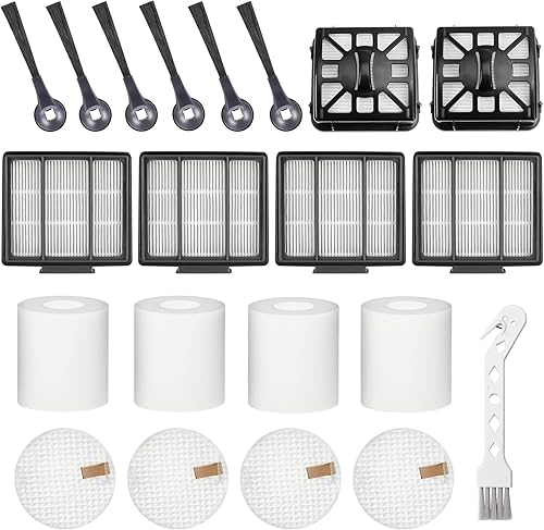 Accesorios para aspiradora Shark IQ de repuesto para Shark Robot R101AE (RV1001AE), R101 (RV1001) por Techecook – 4 filtros Hepa, 6 cepillos