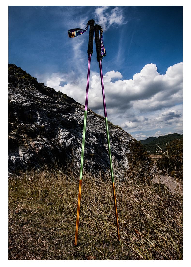 AONIJIE 2-Pack Faltbar Z-Wanderstöcken ultrakompakt Trekkingstöcke für Trekking, Wanderungen, Reisen