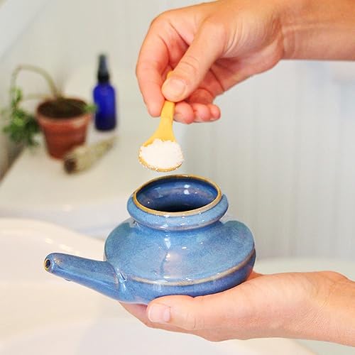 Miniatura 2 de Baraka Neti Pot - Solución salina de enjuague de senos nasales - Uso con neti Pot - Sal marina del Atlántico francés de alta calidad sin quemar para