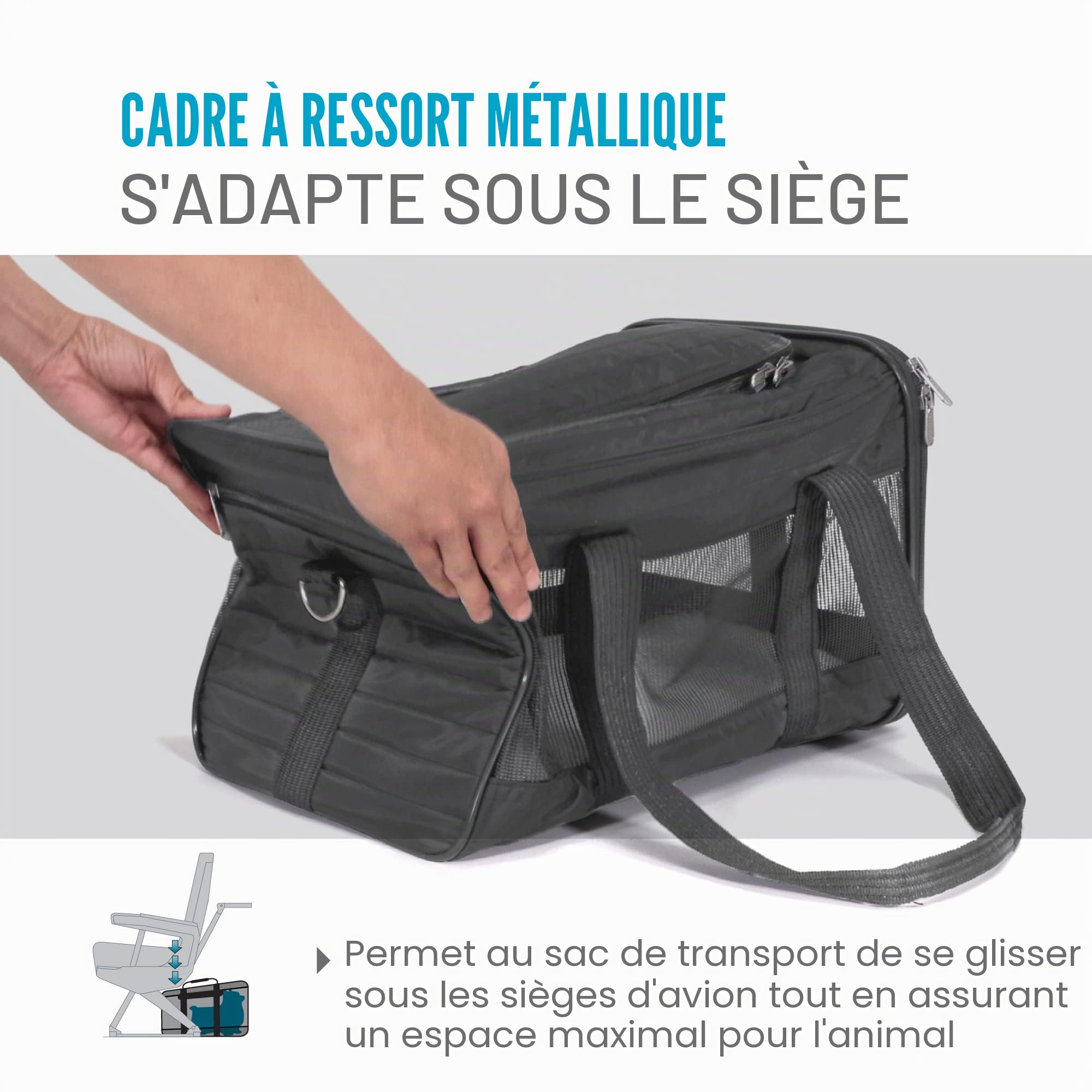 Sherpa Original Deluxe Sac de Transport pour Animal de Compagnie, approuvé par Les compagnies aériennes et Garanti à Bord – Gris Anthracite, Taille M