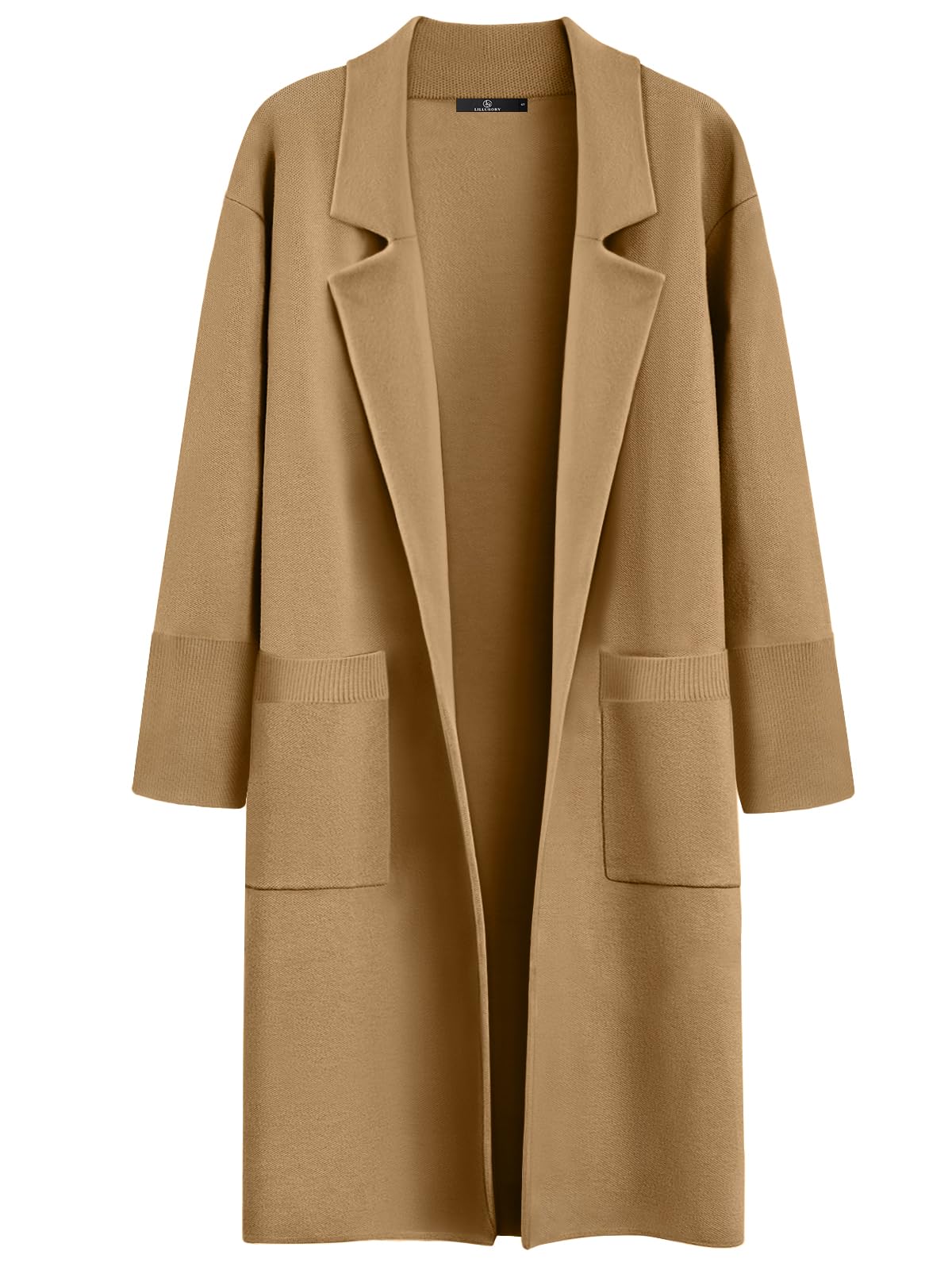 LILLUSORY Women's Long Dressy Cardigan Sweaters Fall Oversized Cozy Jacket Outfits 2025 Date Night Winter Trench Coats