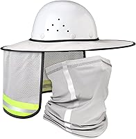 Vista 9 de SATINIOR 2 unidades de casco de protección solar para el cuello, alta visibilidad, malla de ala completa, protección solar y polaina para el cuello