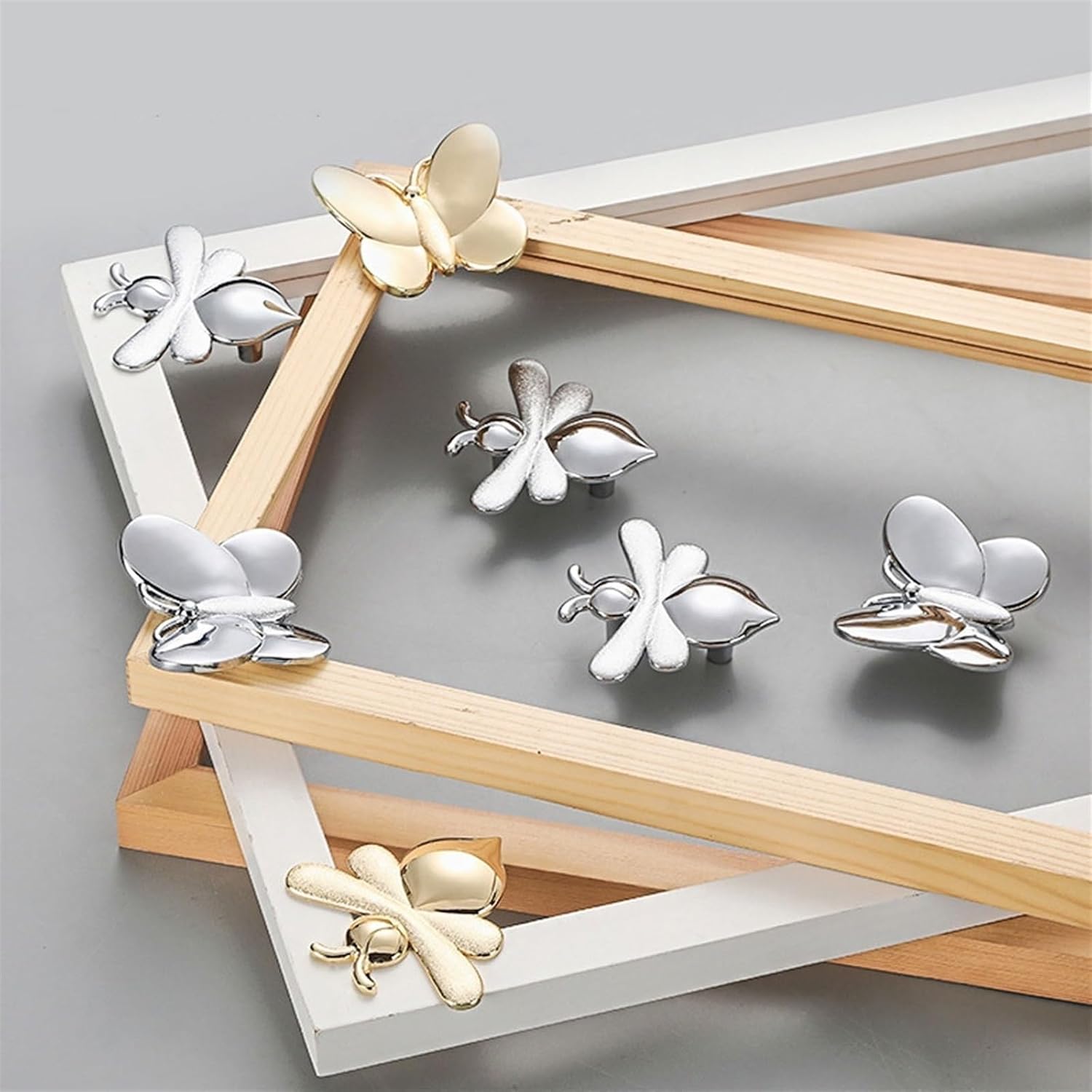 EVURU Room Cabinet Wardrobe Door Handles Drawer Knobs Creative Handle Hardware 1Pcs (Color : Gold Leaf S)