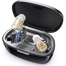 Rechargeable Hearing Aids for Seniors with Noise Canceling, Portable Magnetic Charging Case & 3 Volume Settings, Personal Sound Amplifier for Adults with Hearing Loss