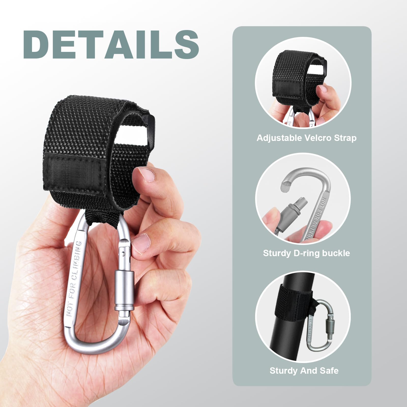 2 Pezzi Moschettone per Monopattino Elettrico, Supporto Multifunzionale Piccolo Come Gancio per Casco e Borse, E Scooter UTV Hook Accessori