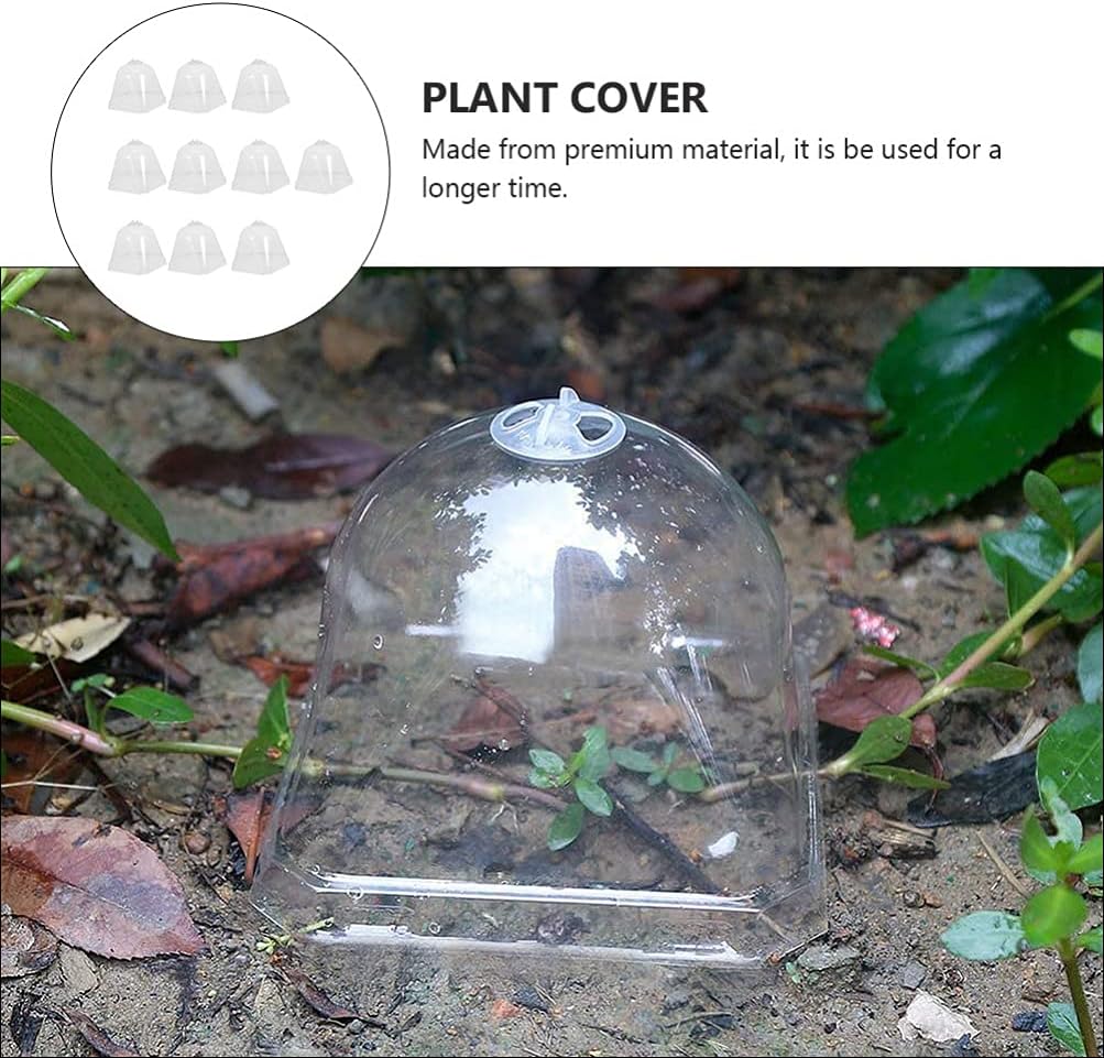 10pcs Flower Pot Seedling Cover Transparent Plant Dome Mini Greenhouse Cover Garden Protection Dome Gardening Tool