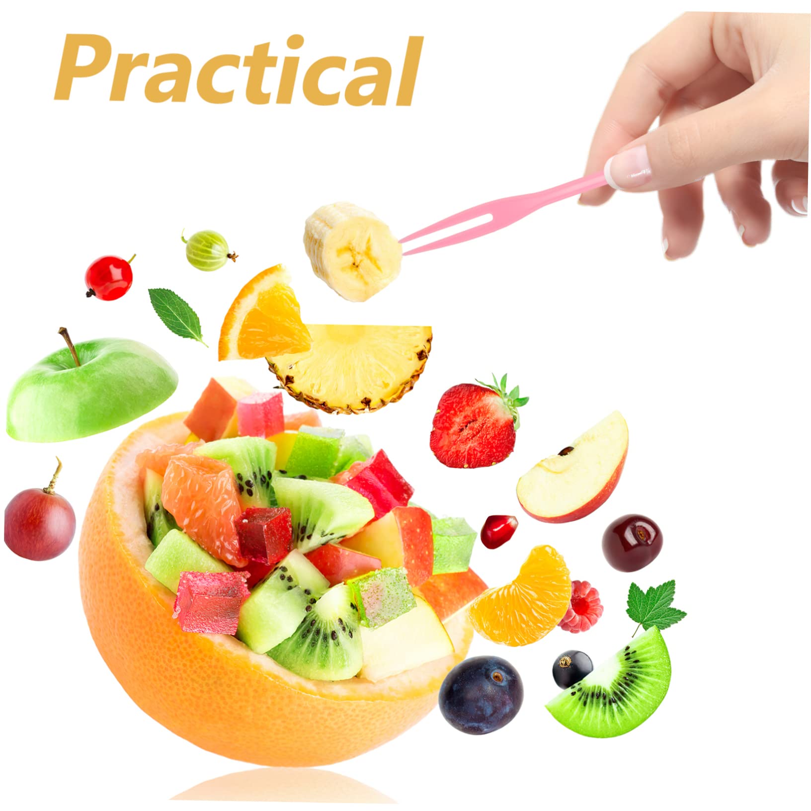 SOLUSTRE Heart Food Picks 500pcs Fruit Forks for Dessert Mini Forks for Salad Mousse and Cupcakes