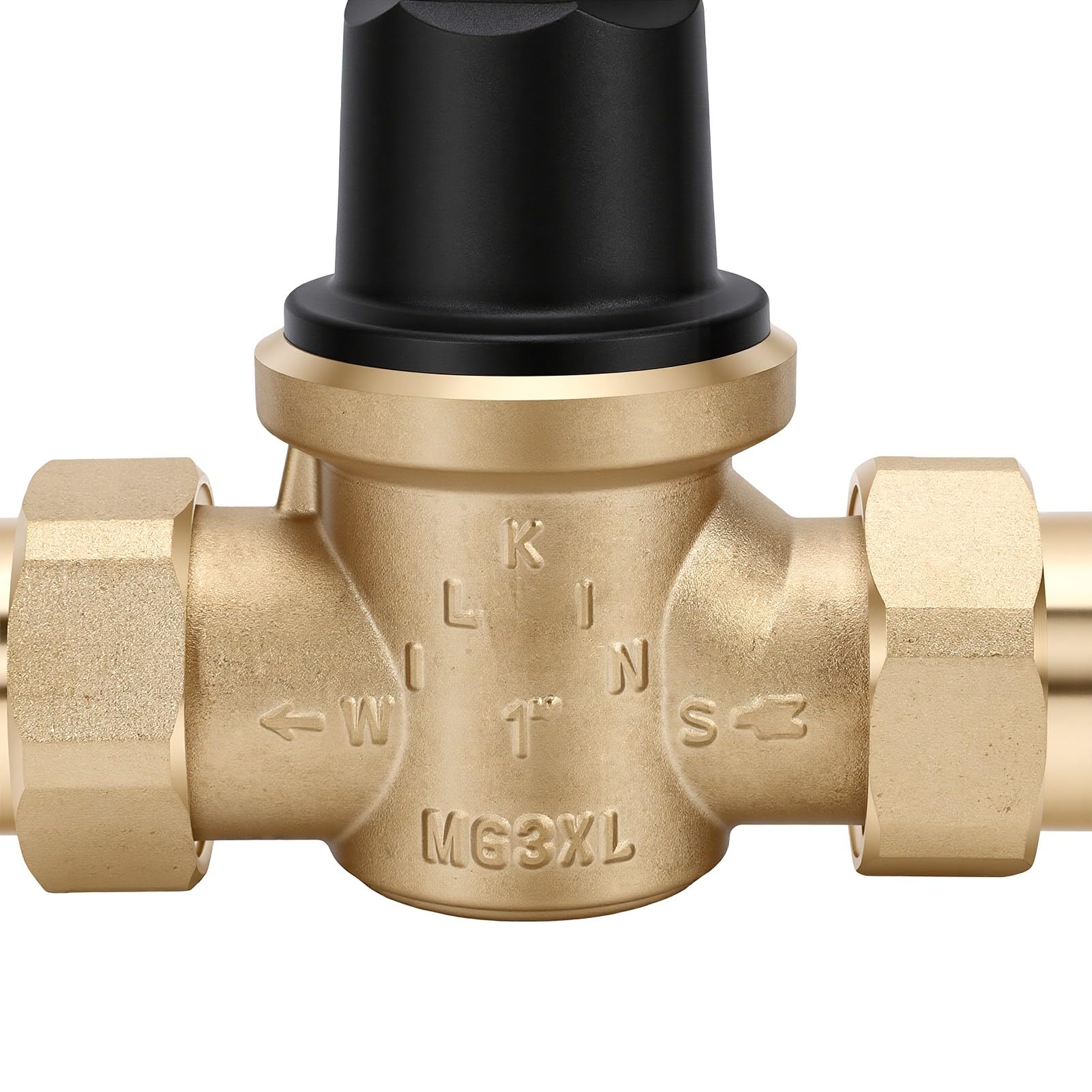 Valvola Riduttrice di Pressione Dell'acqua, Regolatore di Pressione in Ottone 1 Pollice con Doppia Filettatura FNPT, for Casa Irrigazione Caldaia Giardino
