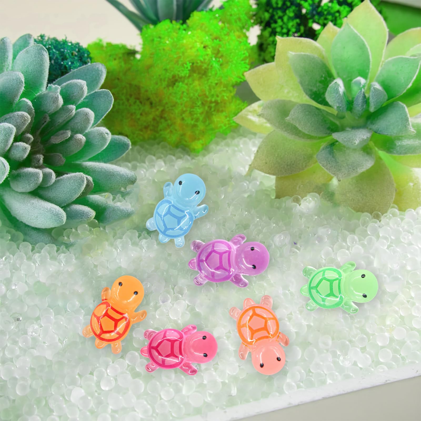 30 Mini Tartarughine Luminose In Resina Fosforescente 2,3 Cm Per Terrari E Piante - 4