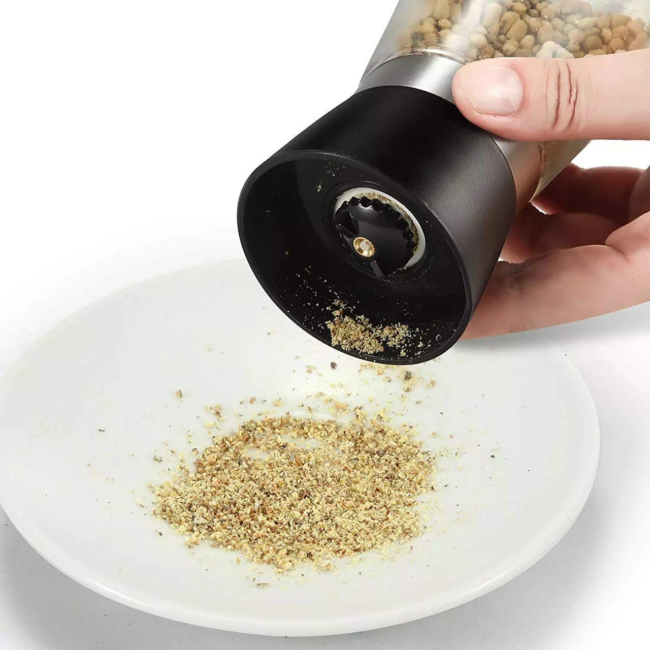 Stainless Steel and Pepper Grinder Tall Salt and Pepper Mill Shakers with Adjustable Coarseness (Meduime Steel and Pepper Grinder) — Amazon image 2