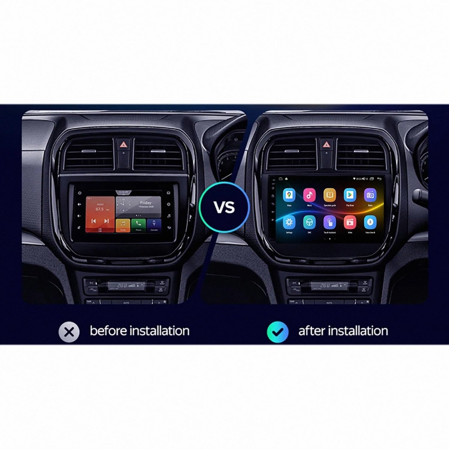 Car Radio dla Suzuki Brezza 2016-2018 9 Inch Android 15 Car Navigation Mirror Link Swc Cooling Fan For, 8 Core 8G+256G