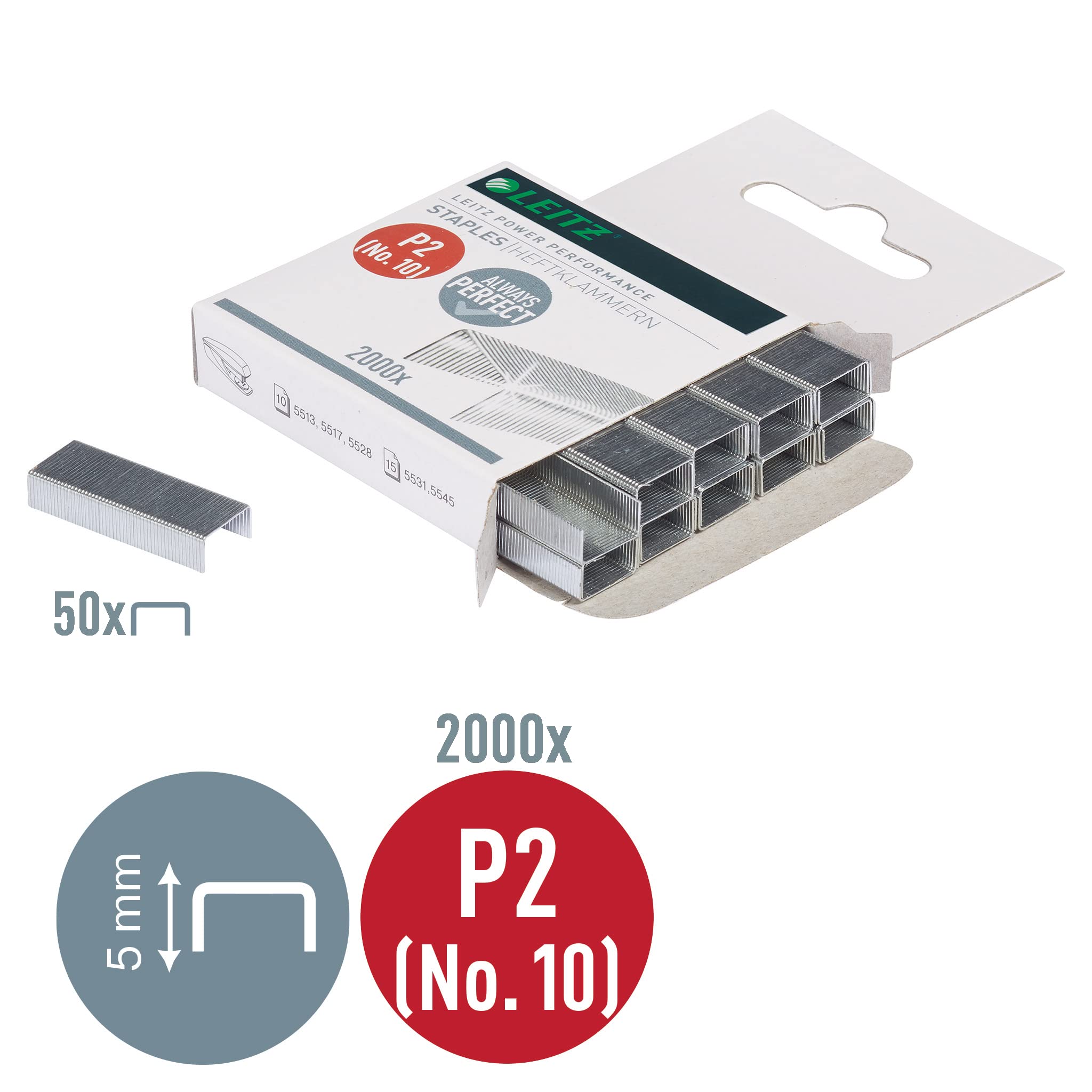 Image secondaire de Agrafes Leitz P2 N°10 - Boîte de 2000 pièces